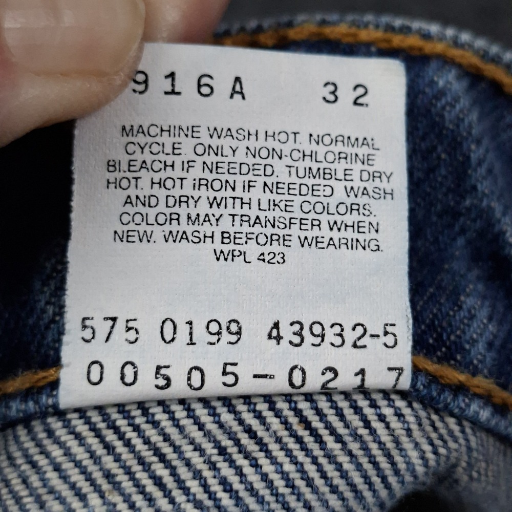 Vintage 90's Levi's 505 Jeans Mens 31x33 Made in USA Dark Wash Indigo 505-0217 - Picture 9 of 11